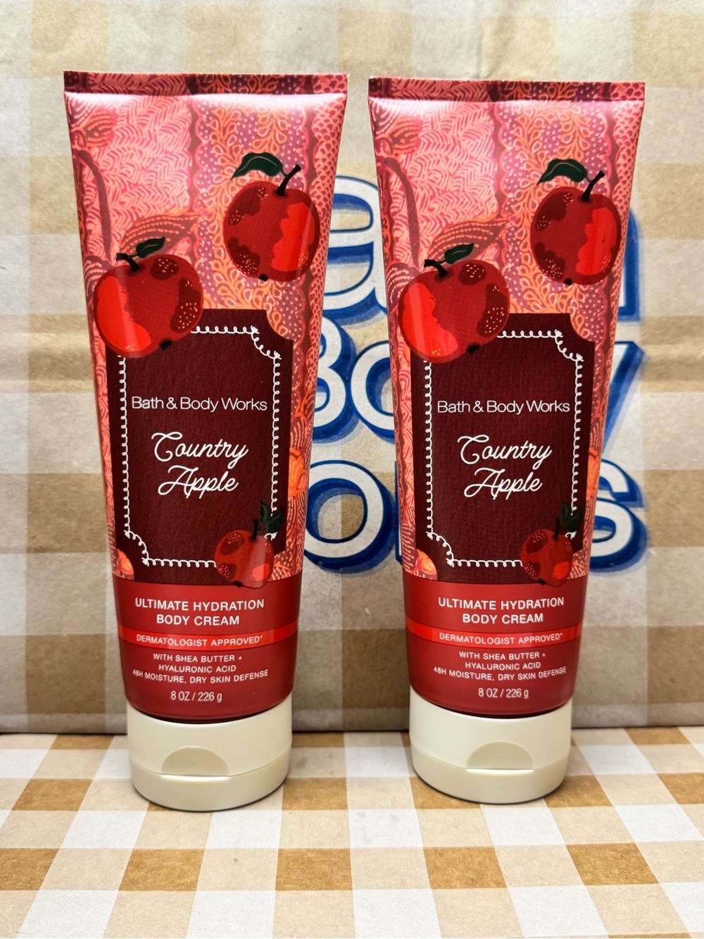 NEW B&BW (2) Country Apple Body Cream 8 oz each with 48 hour moisture